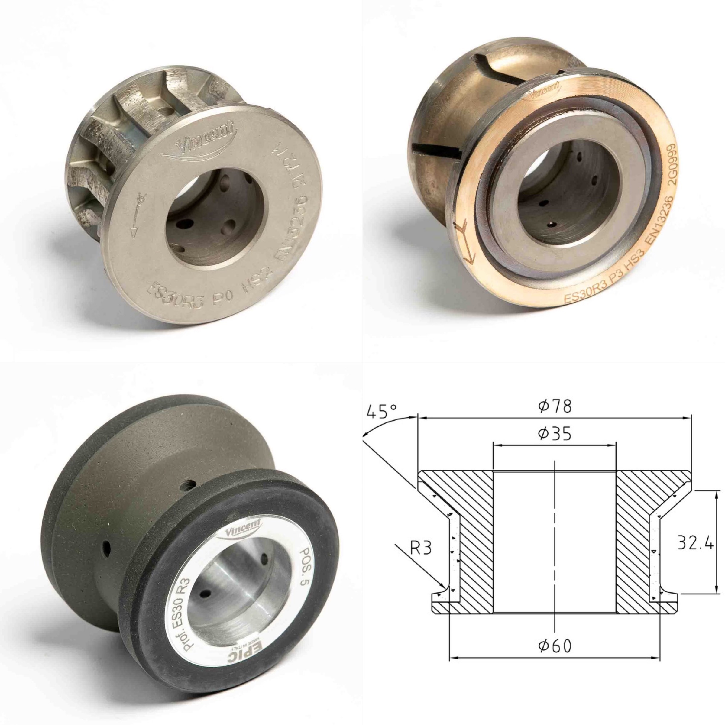 CNC Bevel ES30 ES40 Tyrolit Vincent
