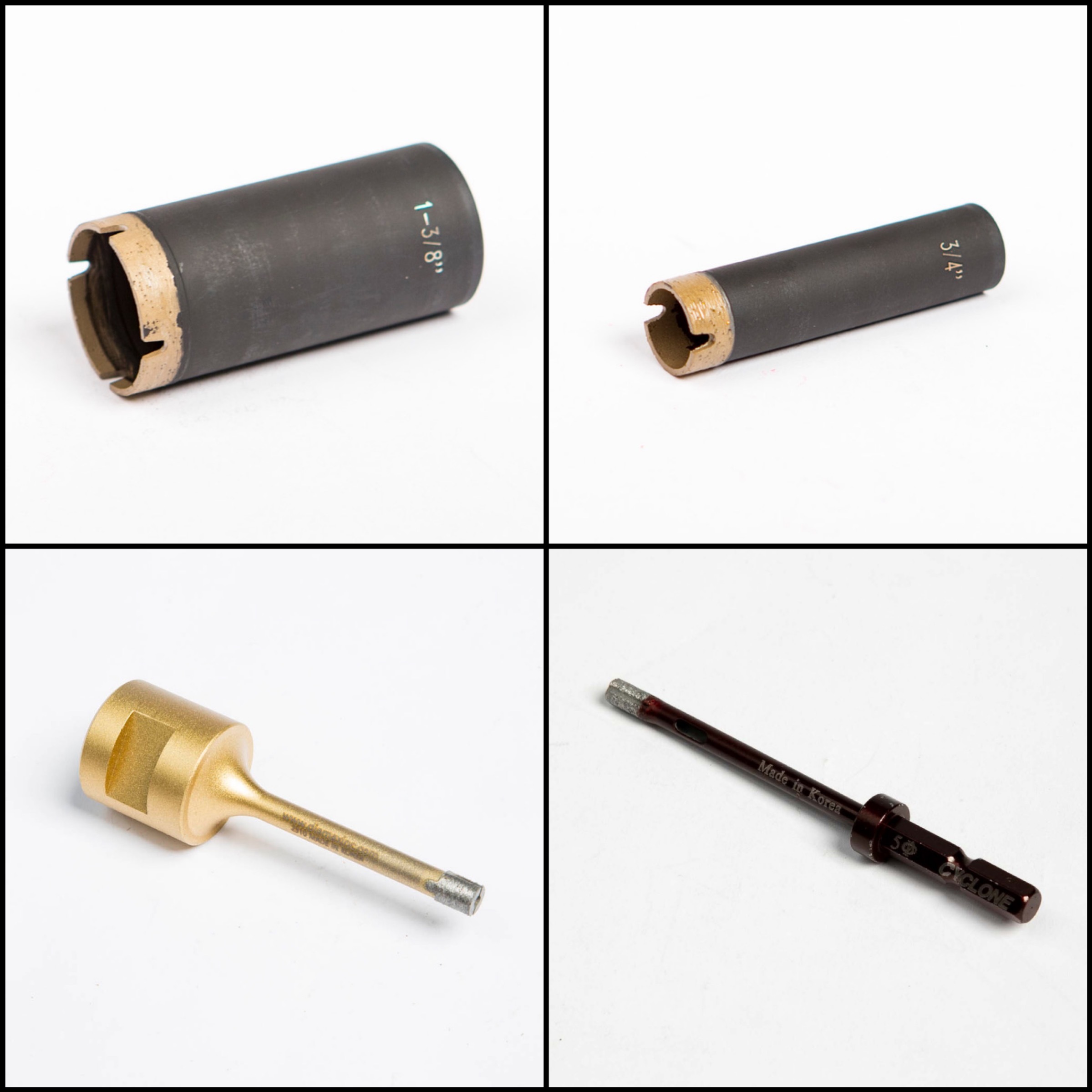 Tile core bit, hole saw, for porcelain, ceramic, and stone