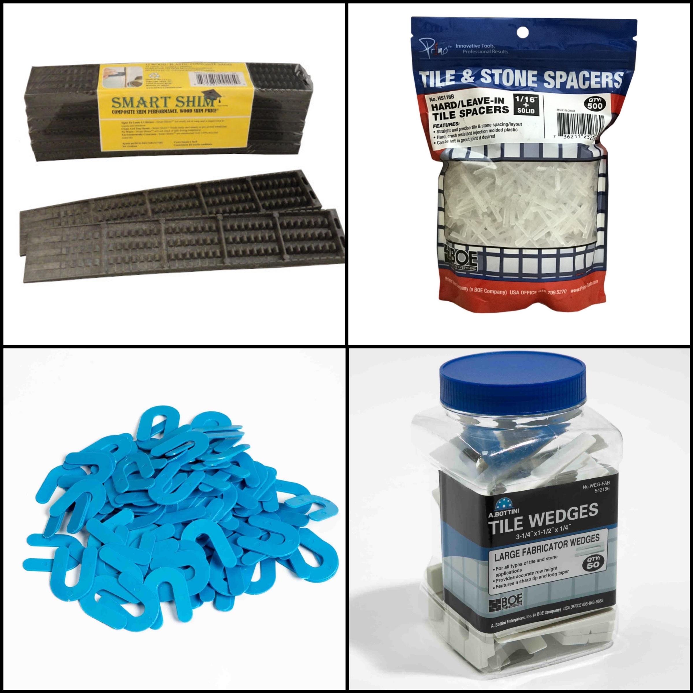 Tile Spacers, Shims, and Wedges for Porcelain and Ceramic Tile