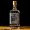 York Gin Outlaw Navy Strength 70cl bottle. Front view on dark background. Winner Best English Navy Gin, World Gin Awards 2021.