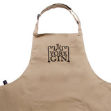 York Gin cotton apron stitched branding tan colour