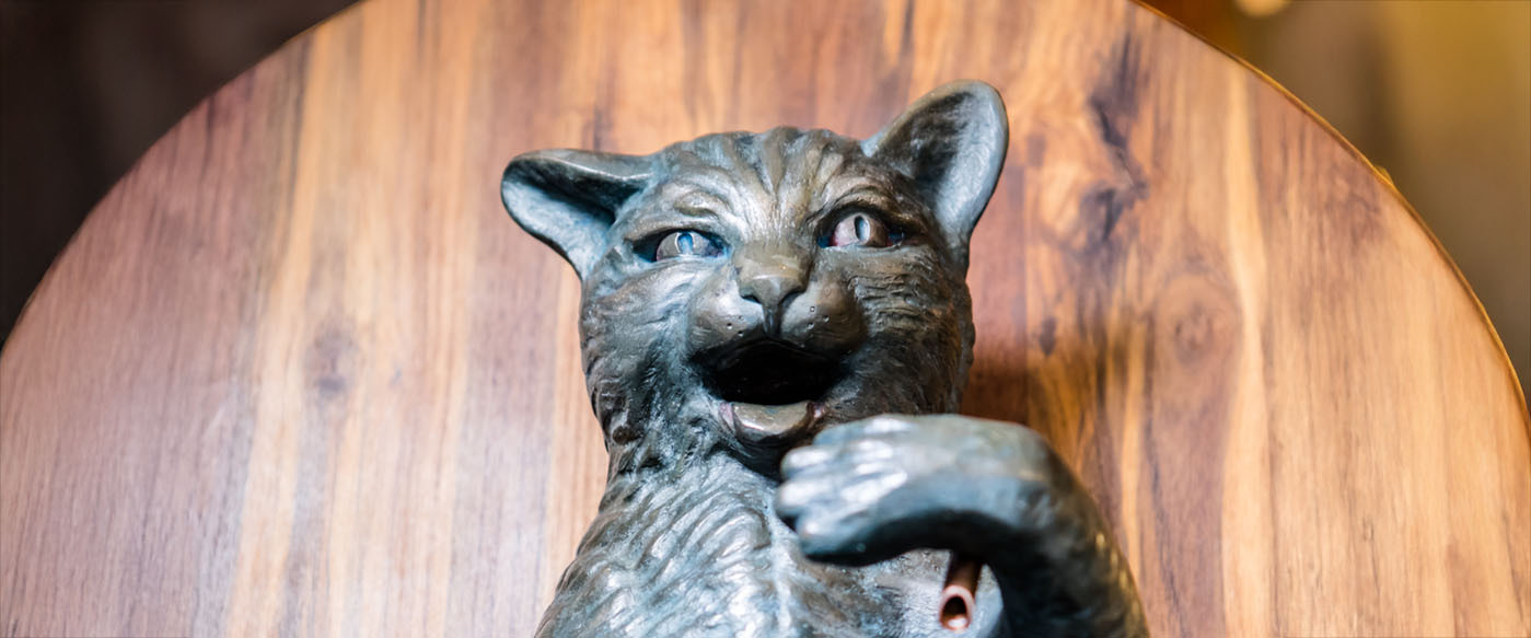 Close up of Puss and Mew at York Distillery a home of York Gin