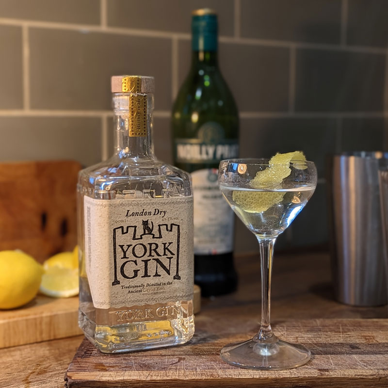 Classic gin martini with York Gin