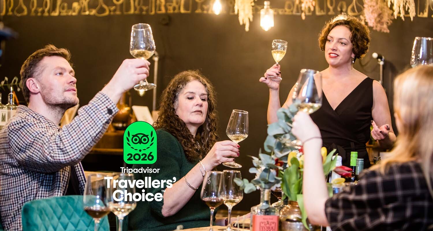 Wine Club guests checking wine at York Distillery