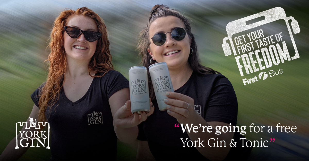 First Bus York offers new group tickets with free York Gin & Tonic cans York Gin