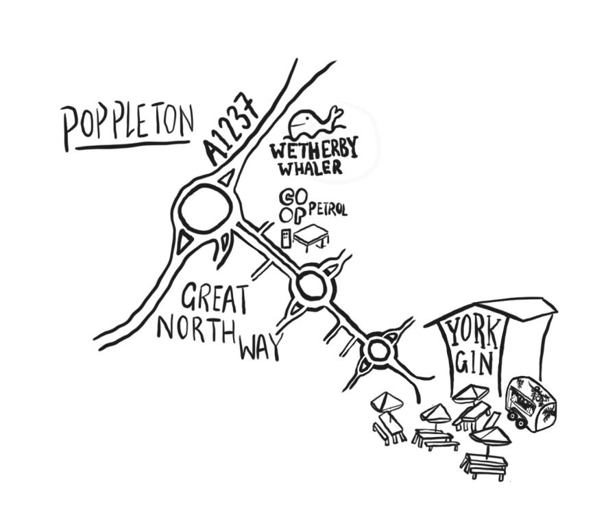 Map of York Gin on Great North Way