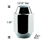 12x1.5 1-Piece Acorn Lug Nut Length: 1.40" Socket: 13/16"