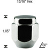 10x1.25 1-Piece Acorn Short Lug Nut Length: 1.05" Socket: 13/16"