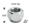 9/16 Open-End Acorn Short Lug Nut Length: 0.63" Socket: 13/16"