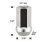 14x1.5 Spike Lug Nut Bottom Piece Twist-Off Design [Silver]