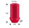 1/2 Spike Lug Nut Bottom Piece Twist-Off Design [Red]