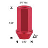 12x1.25 Spike Lug Nut Bottom Piece Twist-Off Design [Red]