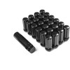 1/2 Black 7 Spline Tuner Lug Nuts - 24 Pieces - 2" Tall - Key Included
