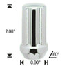 9/16 Chrome 7 Spline Tuner Lug Nut - 2" Tall