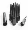 12x1.25 Black Solid Steel Hex Spike 4.4" Tall - 20 Pieces - Key Included