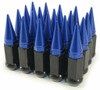 32 Pieces - 9/16 Black Blue Spike Lug Nuts 2-Piece Twist Off