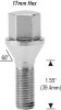 Conical Seat Lug Bolt 14mm 1.25 Threads Thread Length: 1.55" (39.4mm) 17mm Socket