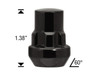 Closed Acorn Wheel Lock 12x1.25 Thread  Length: 1.38" 60° Tapered Seat [Black]
