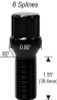 Spline Acorn Seat Lug Bolt 14mm 1.50 Threads Thread Length: 1.55" (39.4mm) [Black]