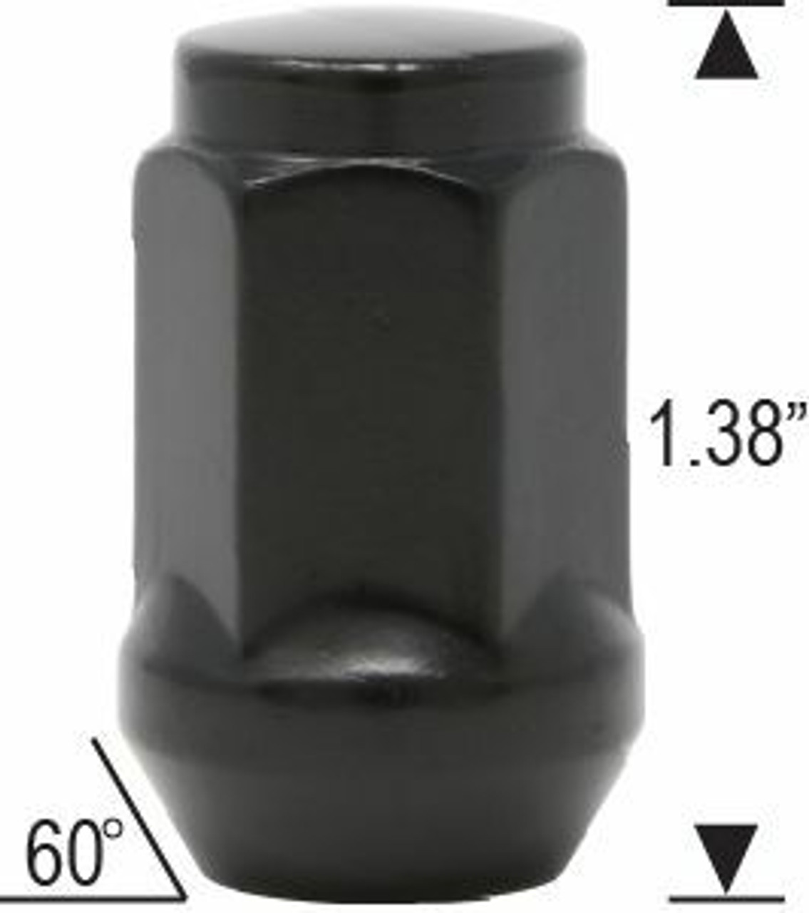 1-Piece Bulge Acorn Length: 1.38" Socket: 3/4" Thread Size: 12mm 1.50 [Black]