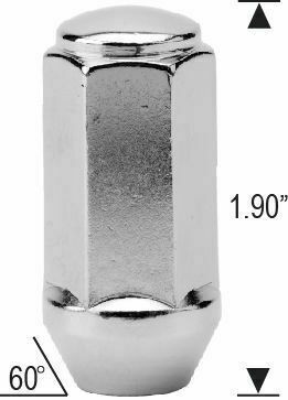 Bulge Acorn Length: 1.90" Socket: 3/4" Thread Size: 12mm 1.25