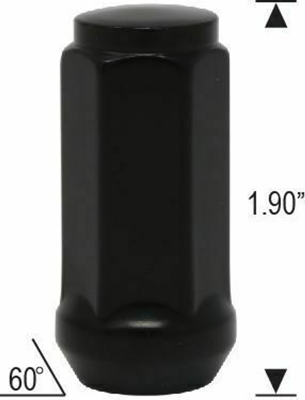 Bulge Acorn Length: 1.90" Socket: 3/4" Thread Size: 14mm 1.50 [Black]