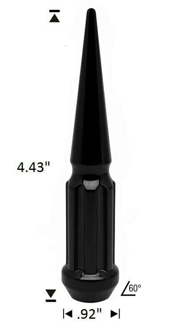 20 Pack - 1/2 Black Duplex Spline Spike [7-Spline] 4.43" Tall - Key Included