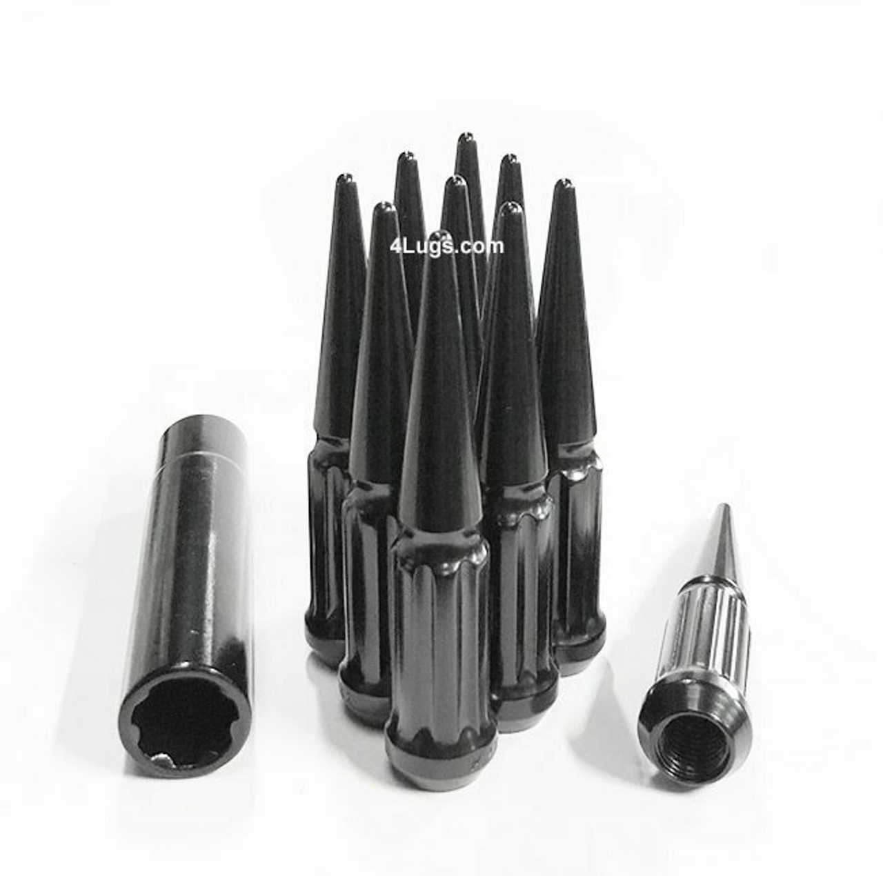 24 Pack - 1/2 Black Duplex Spline Spike [7-Spline] 4.43" Tall - Key Included