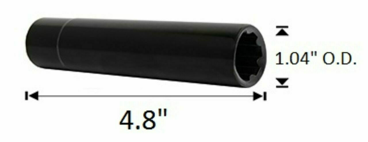 24 Pack - 12x1.5 Black Duplex Spline Spike [7-Spline] 4.43" Tall - Key Included