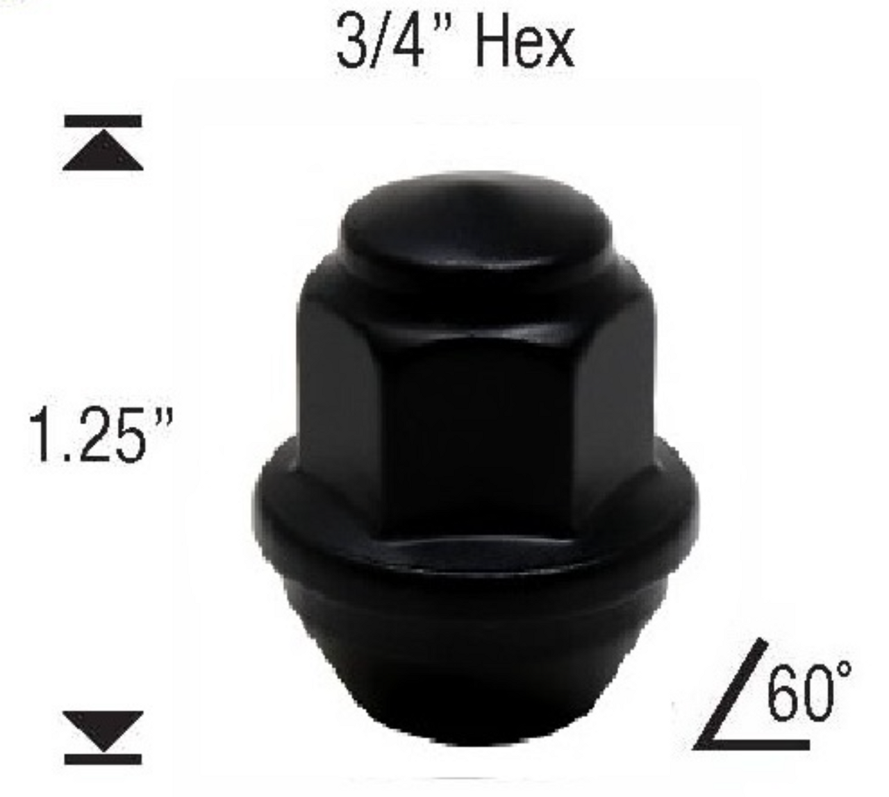 12x1.5 Bulge Acorn Factory OEM Lug Nut - Ford [Flat Black]