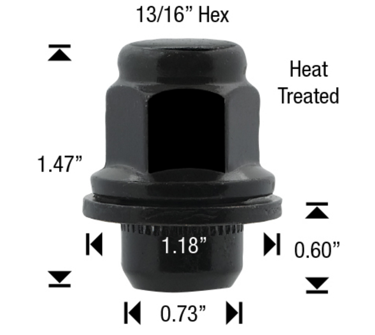 12x1.5 Medium Mag With Attached Washer Factory OEM Lug Nut [Black] - Toyota