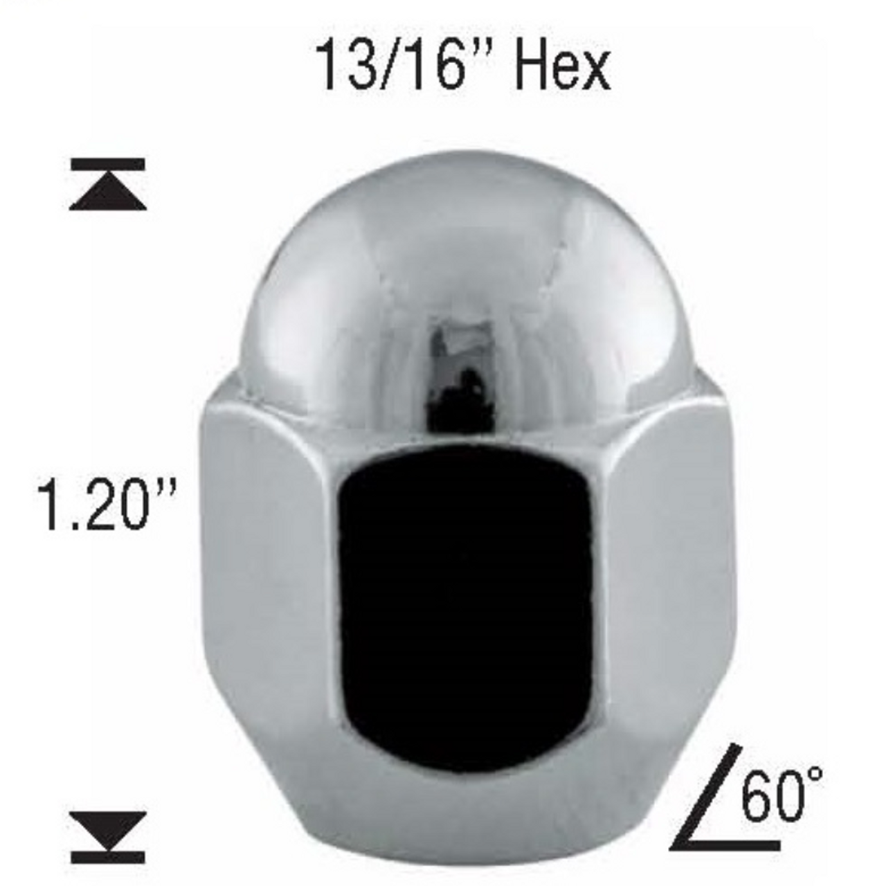 12x1.25 Dome Top Acorn Stock Factory OEM Lug Nut [Chrome] - Nissan