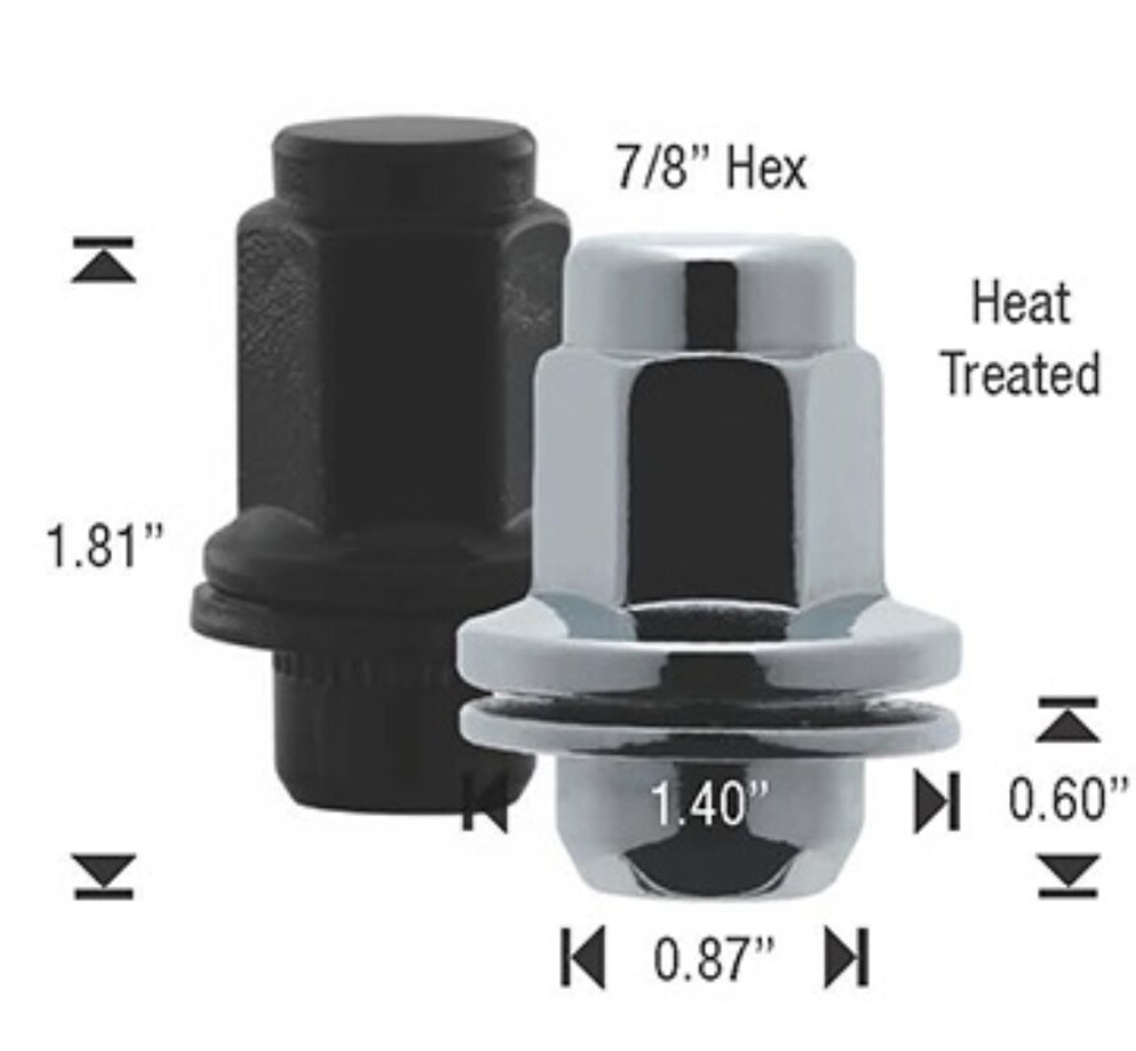 14x1.5 Medium Mag With Attached Washer Stock Factory OEM Lug Nut [Chrome] - Lexus