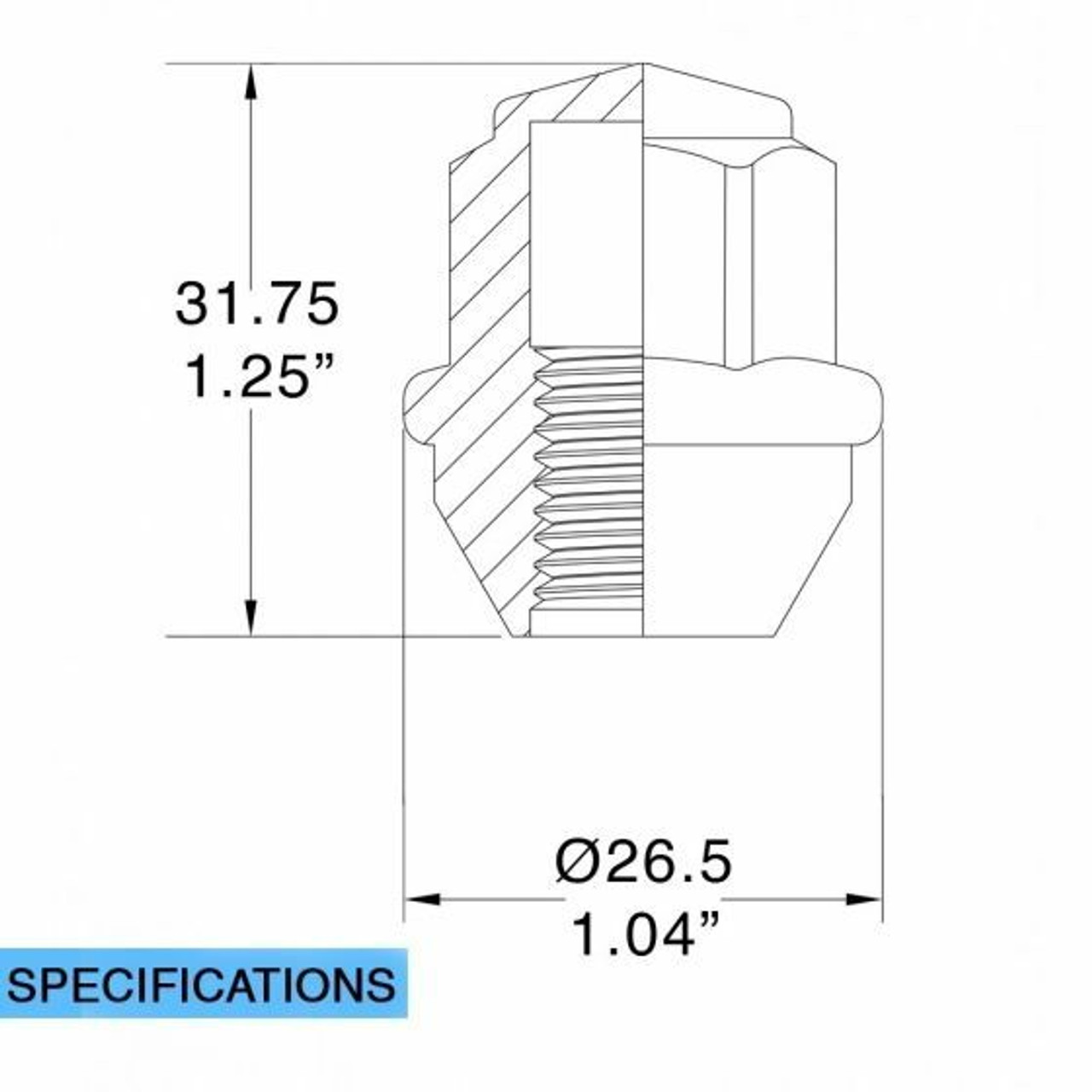 24 Pieces Stock OEM Factory Style Lug Nuts - Install Kit - Ford (3/4 Hex) M12x1.5