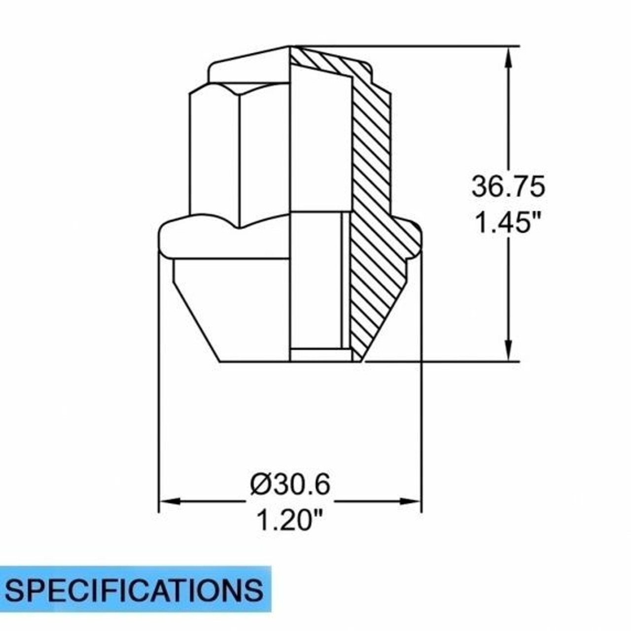 Stock OEM Factory Style - Lug Nut (Black) - Ford (13/16 Hex) M14x1.5