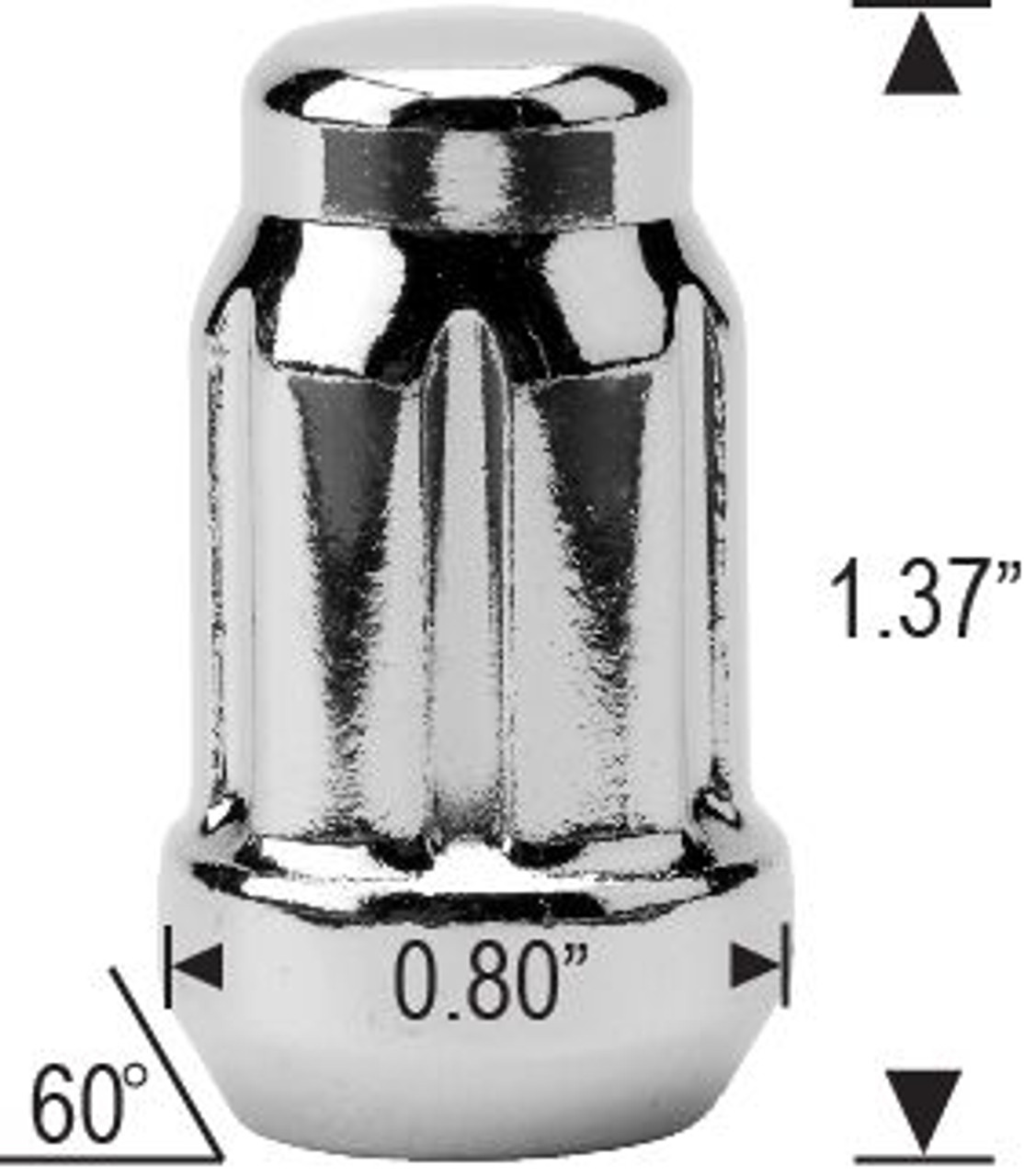 7/16 Spline Tuner Lug Nut [Chrome]