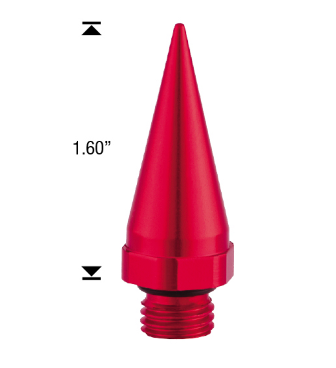 Red Aluminum Spike Top Piece Twist-Off Design