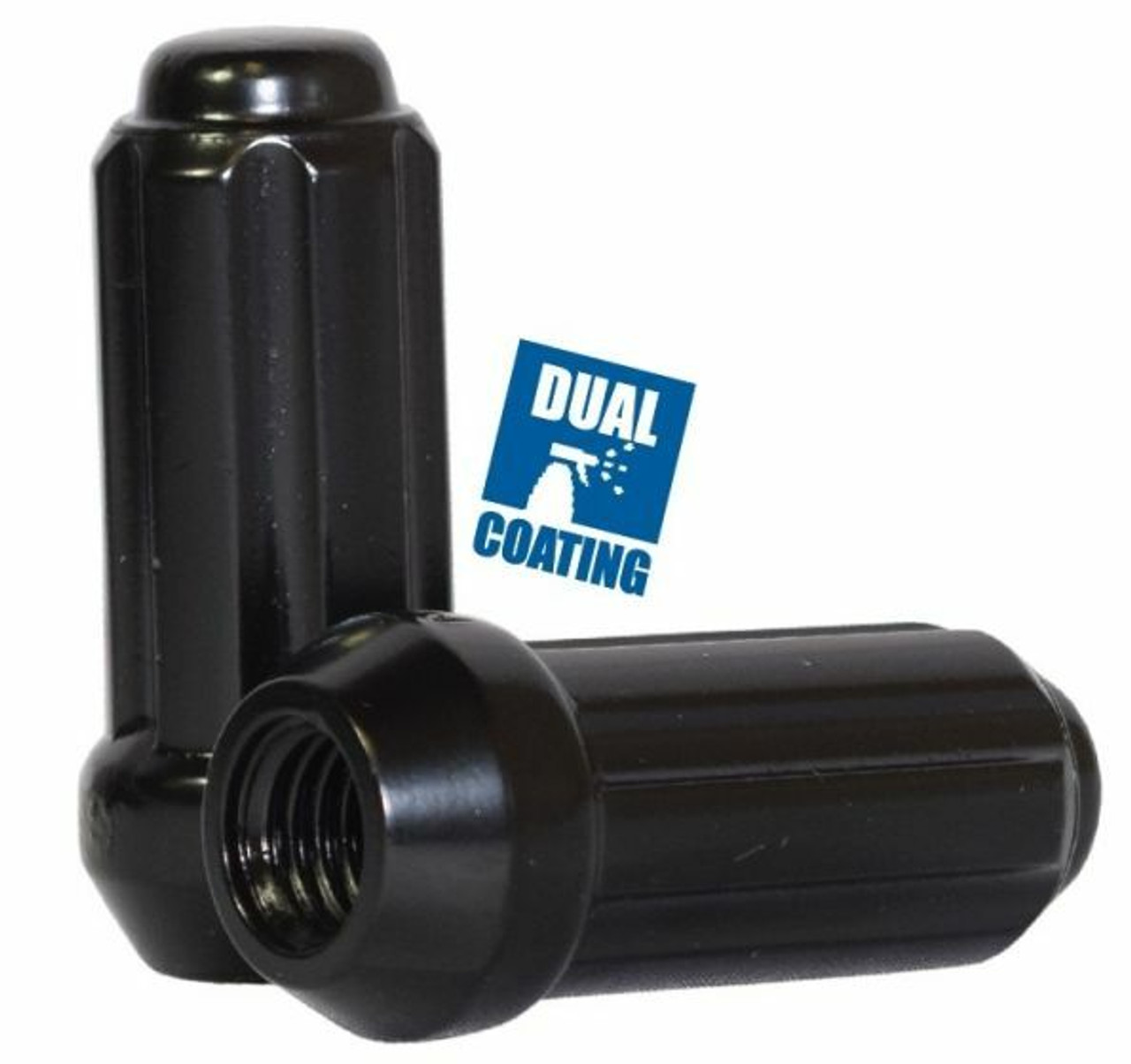 12x1.25 Spline Tuner Lug Nut [Black] - 2" Tall - 6 Sided