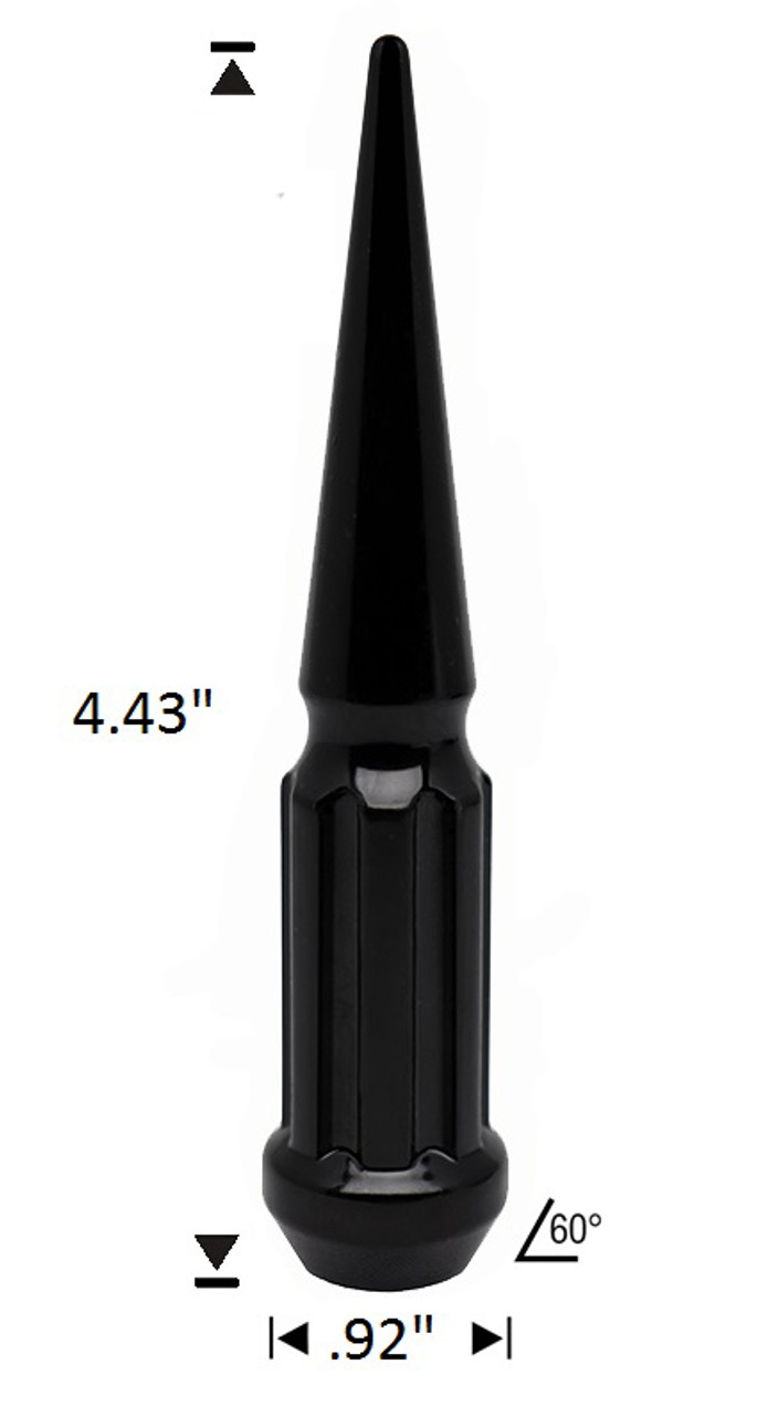 7/16 Black Duplex Spline Spike [7-Spline] 4.43" Tall