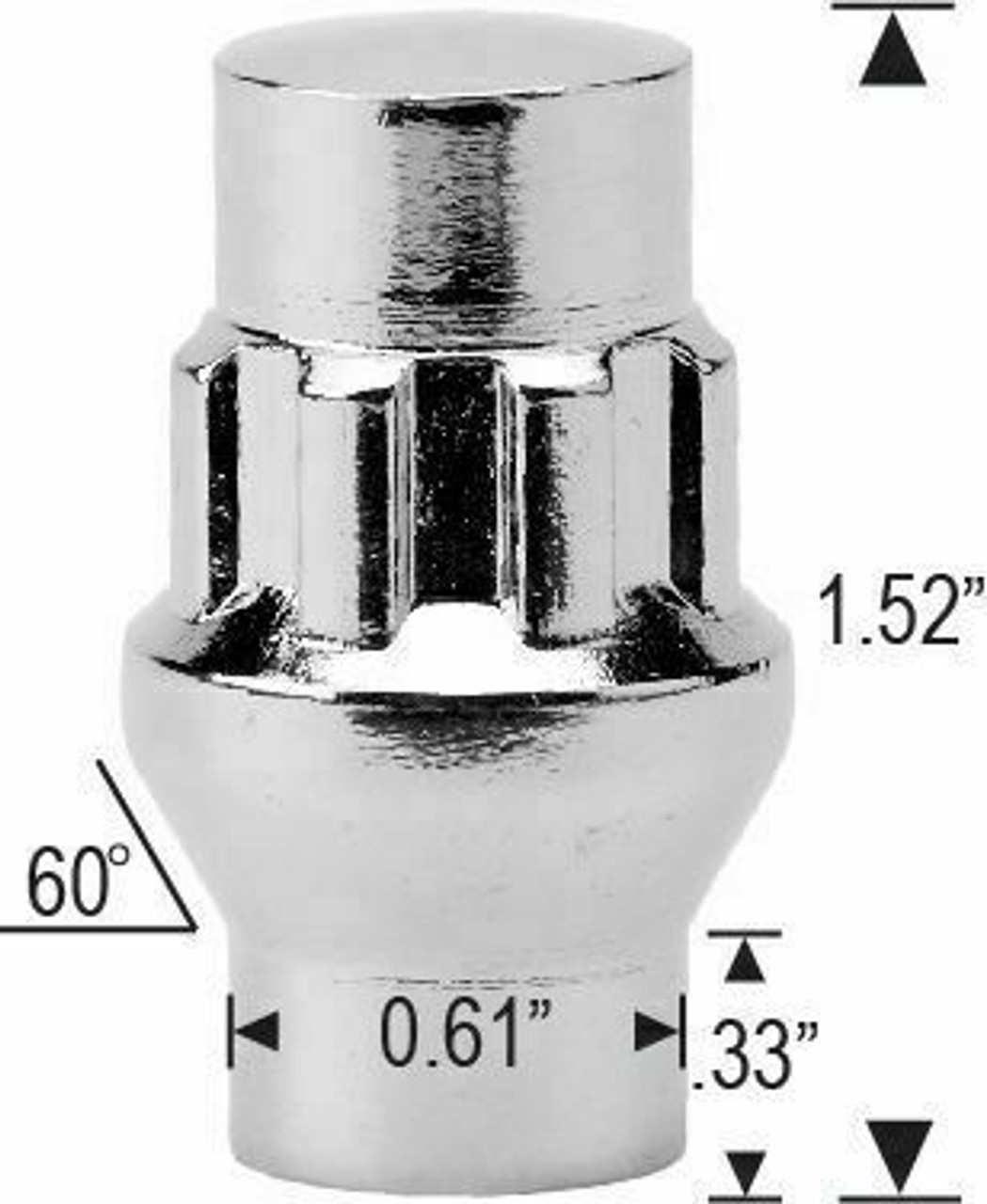 CLOSED END ET WHEEL LOCKS - Chrome - 12x1.75 THREAD