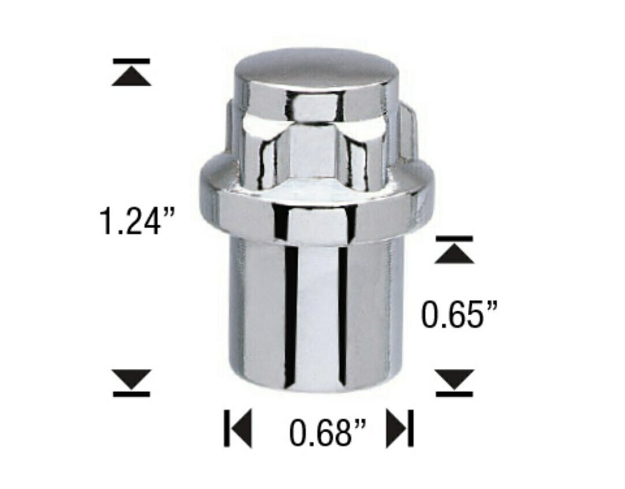 12x1.5 THREAD - STANDARD MAG Wheel Lock Set - Chrome - Length: 1.24"