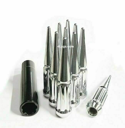 32 Pack - 14x2 Chrome Duplex Spline Spike [7-Spline] 4.43" Tall - Key Included