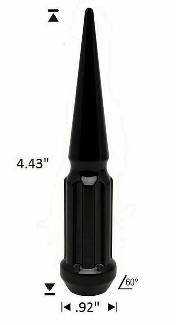 20 Pack - 14x2 Black Duplex Spline Spike [7-Spline] 4.43" Tall - Key Included