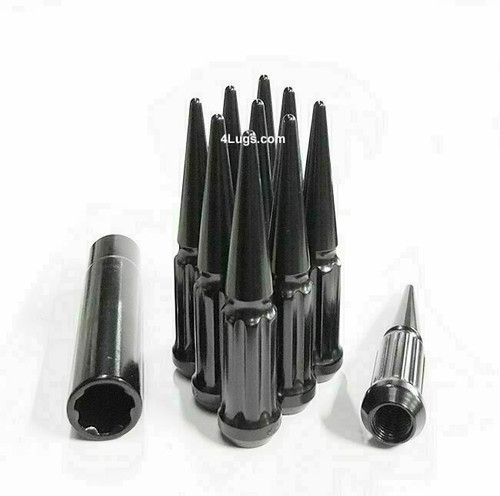 32 Pack - 14x2 Black Duplex Spline Spike [7-Spline] 4.43" Tall - Key Included