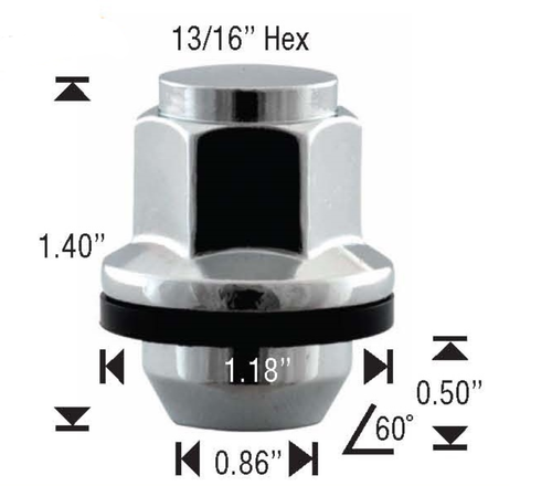 12x1.25 Mag with Attached Washer Factory OEM Lug Nut - Nissan Infiniti