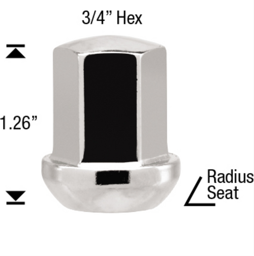 14x1.5 Radius Seat Heat Treated Stock Factory OEM Lug Nut [Chrome] - Porsche