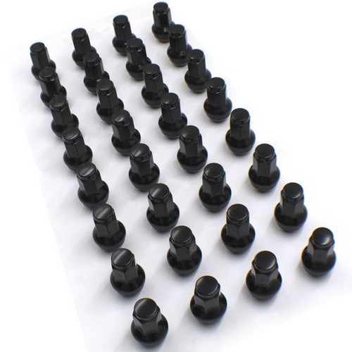 32 Pieces Stock Factory OEM Style Lug Nuts - Install Kit (Black) - Ford (13/16 Hex) M14x1.5 (8 Lug Kit)