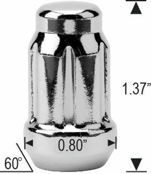 12x1.25 Spline Tuner Lug Nut [Chrome]