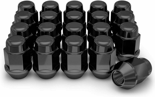 14x1.5 Black Chrome Bulge Acorn 2-Piece Lug Nuts - Length: 1.4" - Socket: 3/4" - 20 Pieces