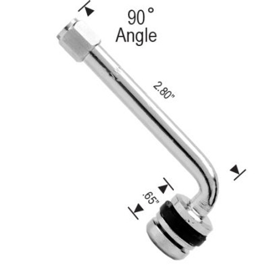 VW-9 2.8" Valve Stem 3-Piece Wheel - Passenger Bolt-On Finish: Chrome Bend Angle: 90 Degree